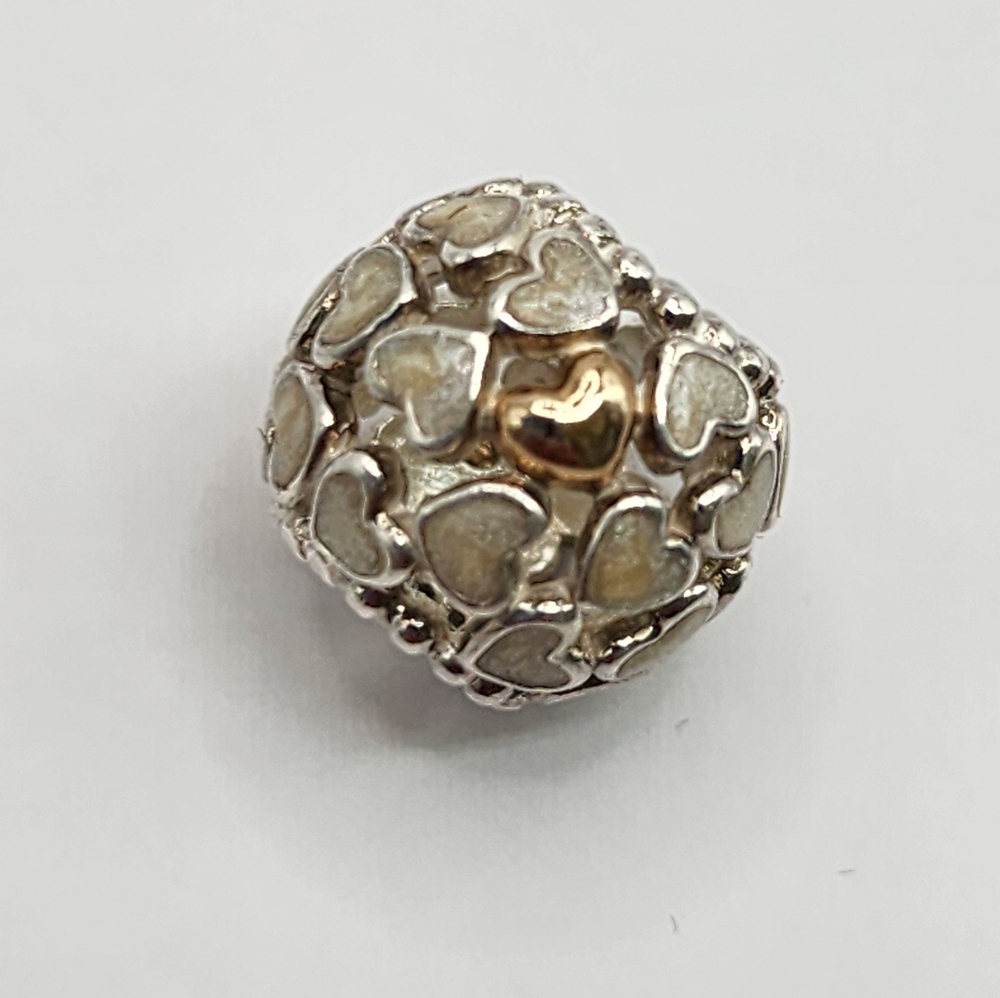 Pandora Silver and Gold Heart Charm